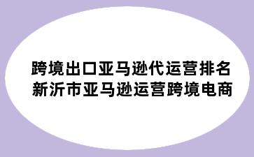 跨境出口亚马逊代运营排名 新沂市亚马逊运营跨境电商